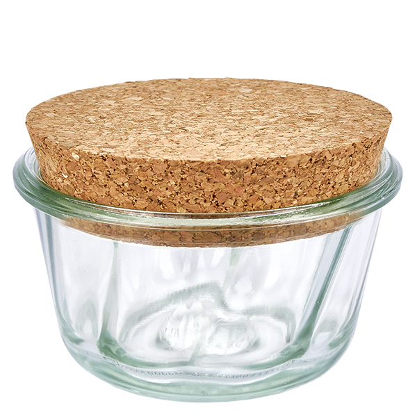 Vaso Gugelhupf da 280 ml WECK RR100 con tappo in sughero naturale Vaso Gugelhupf da 280 ml WECK RR100 con tappo in sughero naturale