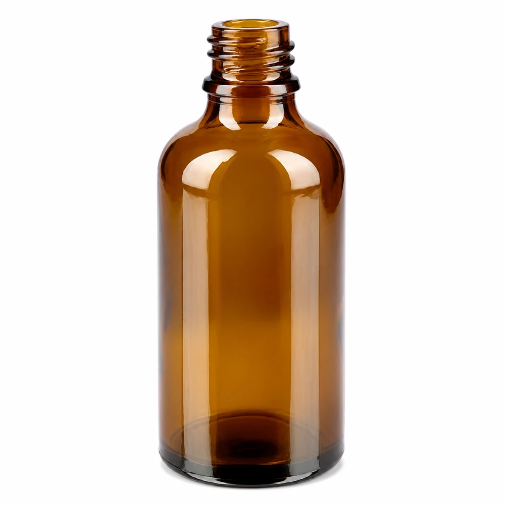 Bottiglia da 50ml 11mm SV rosso STD BrownLine UT18/50 Pratico flacone marrone da 50 ml con tappo rosso per un dosaggio e un trasporto precisi