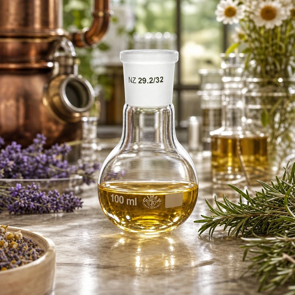 Pallone da distillazione da 100 ml con snodo preciso da 29/32 per l'estrazione e la purificazione degli aromi.