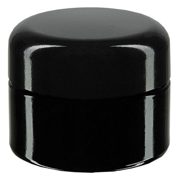 Vasetto per cosmetici in vetro viola 30ml, con coperchio nero