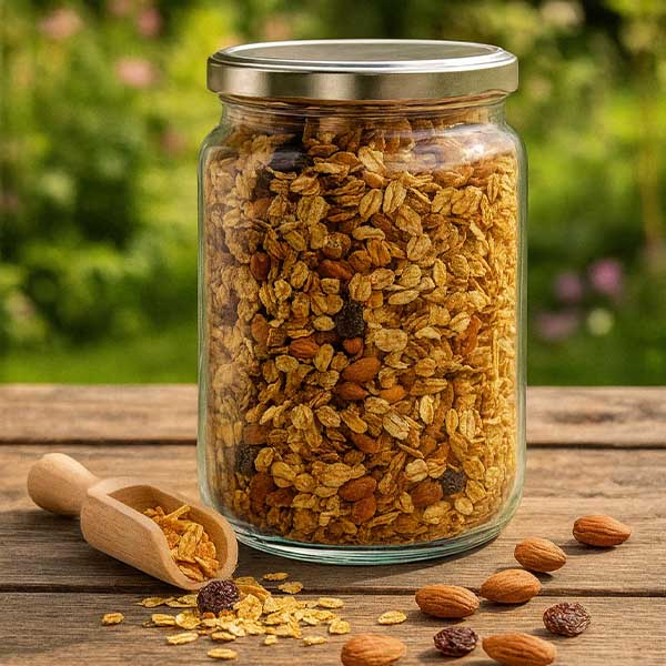 Barattolo rotondo da 795 ml con coperchio BasicSeal argento UN...