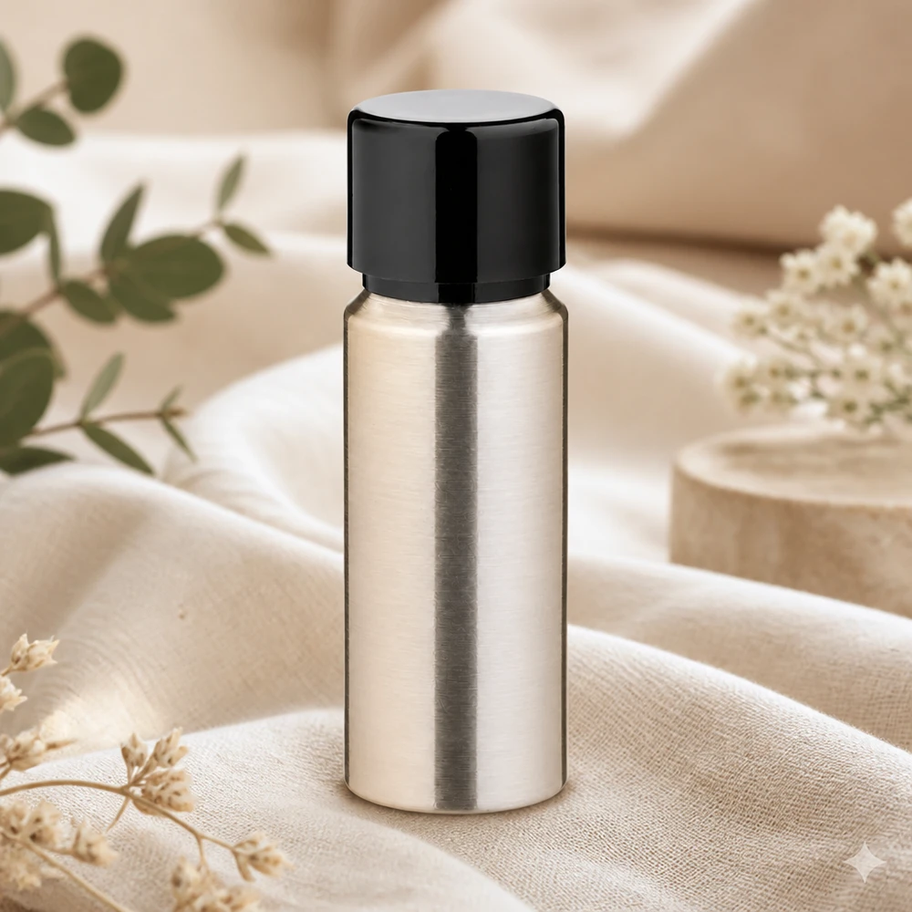 Flacone in alluminio da 20 ml, leggero e dal design compatto, perfetto per i viaggi e le applicazioni mobili.