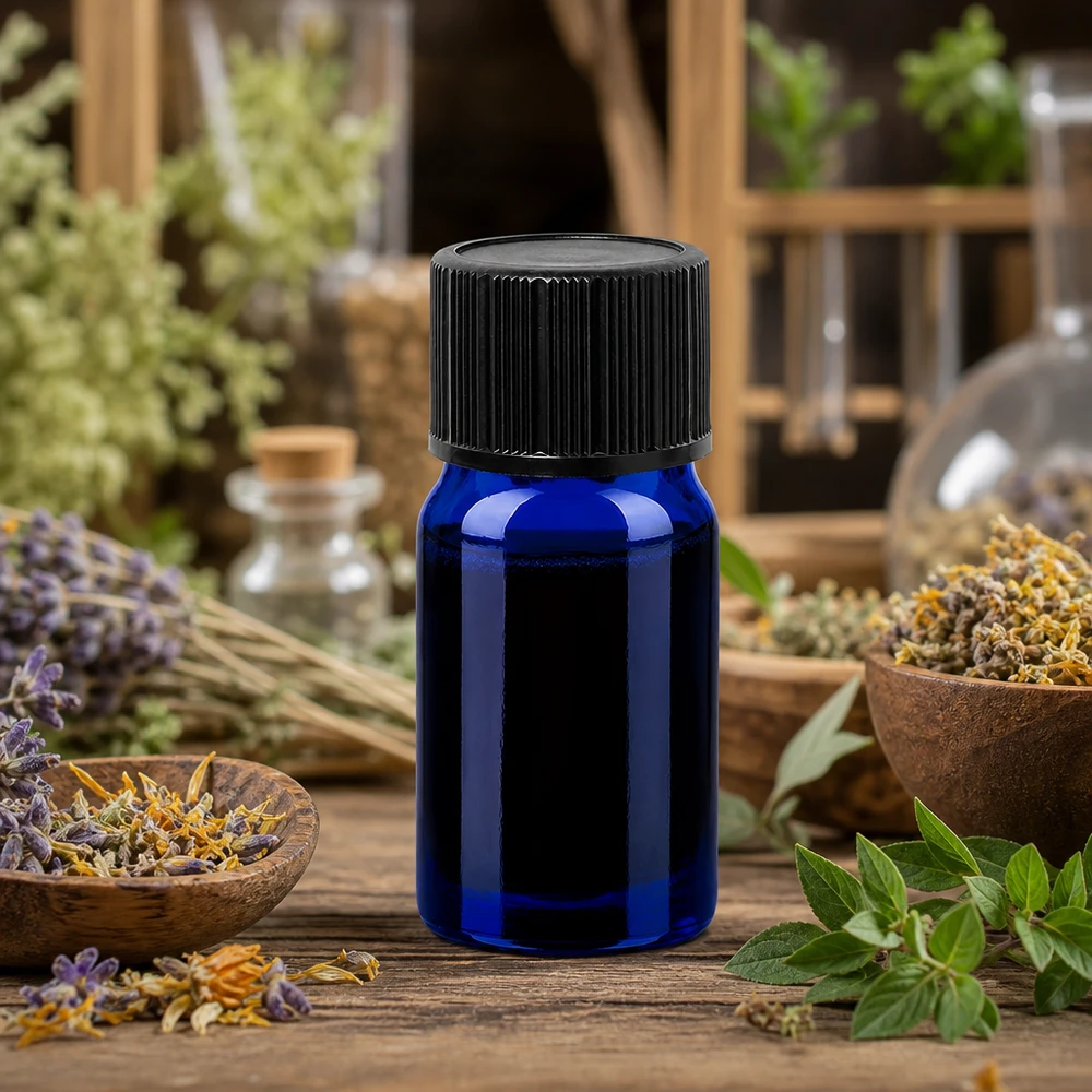 Flacone contagocce da 5 ml 1 mm nero STD BlueLine UT18/5 Flacone contagocce da 5 ml per estratti di erbe e omeopatia con sistema di chiusura a tenuta stagna