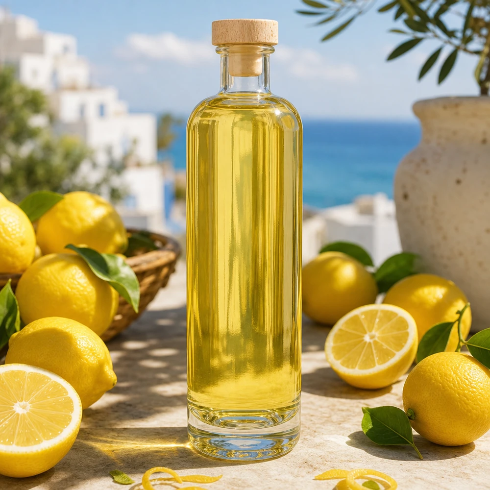 Bottiglia in vetro da 500 ml Ella con tappo in sughero con impugnatura in legno UNiTWIST®