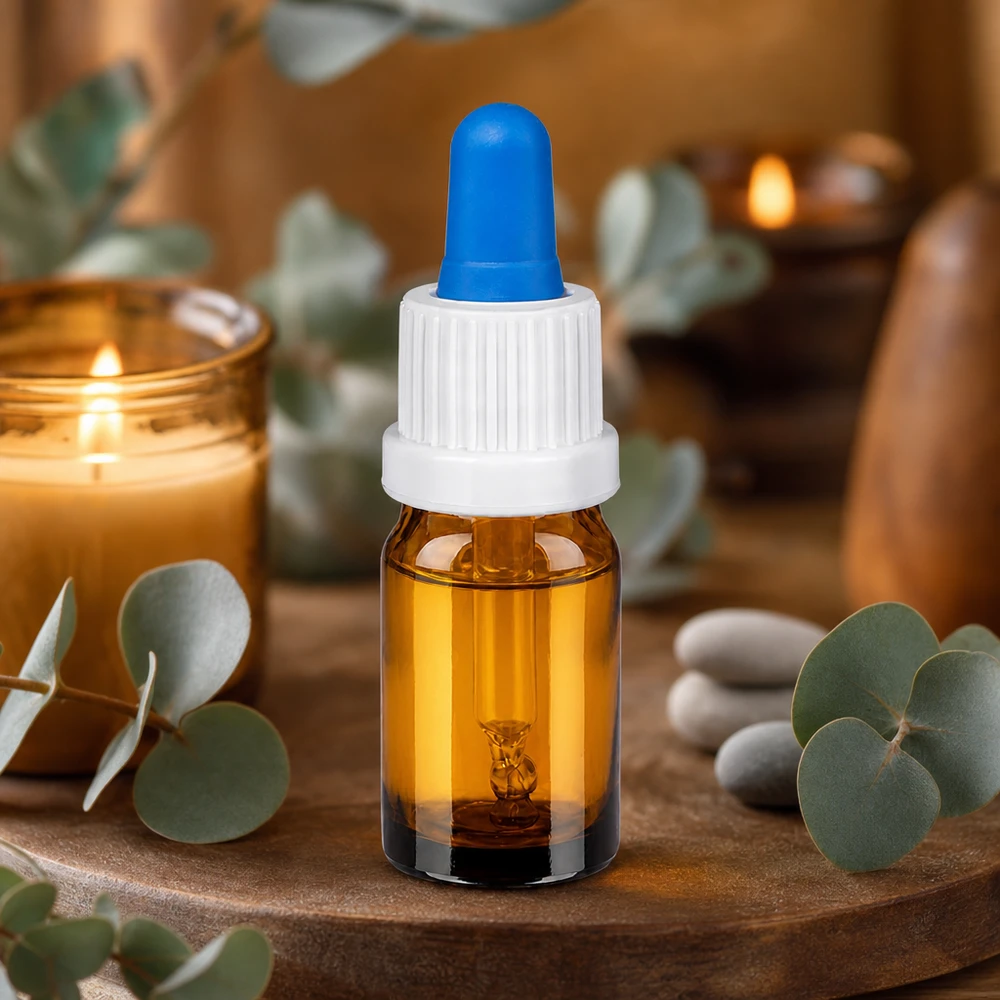 Bottiglia per pipette da 5 ml bianco/blu OV BrownLine UT18/5 Bottiglia per pipette BrownLine di alta qualità da 5 ml con protezione UV grazie al vetro ambrato e al tappo sicuro