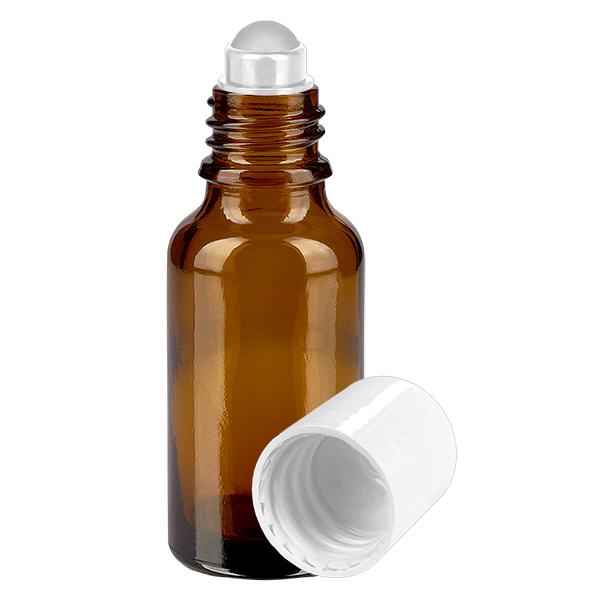 Flacone roll-on marrone da 20ml STD bianco ApoGlas