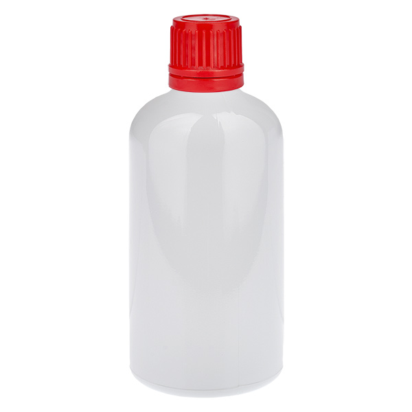 Flacone da 100 ml Tappo a vite rosso tappo di sicurezza WhiteLine UT18/100 Flacone da 100 ml Tappo a vite rosso tappo di sicurezza WhiteLine UT18/100