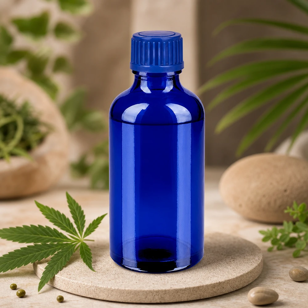 Bottiglia da 50ml 11mm SV blu STD BlueLine UT18/50 Flacone da 50 ml in vetro blu STD con proprietà fotoprotettive per sostanze sensibili