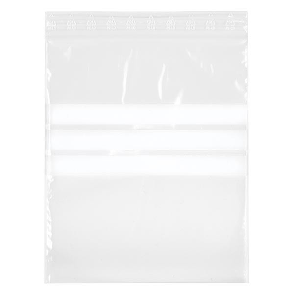 100 buste PolyZip 90x110mm con campo di scrittura, 50µm