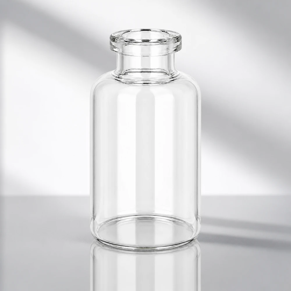 Flacone per iniezione in vetro trasparente 30ml Sterile Glasflasche 30ml für Pharmaindustrie mit gleichmäßiger Wandstärke und rundem Boden