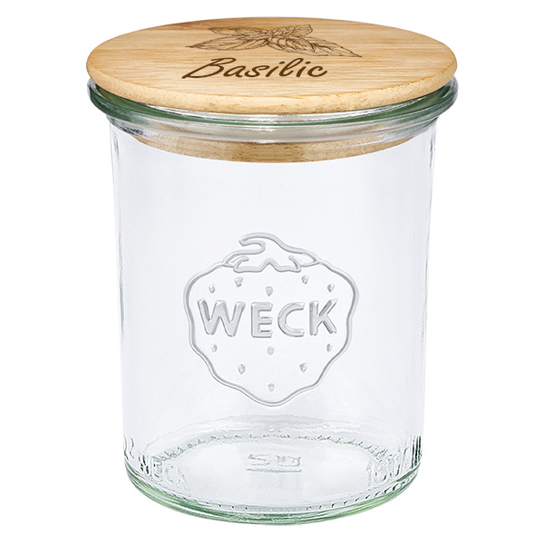 Tappo in bois "Basilic" con bordo WECK 160ml Tappo in bois "Basilic" con bordo WECK 160ml