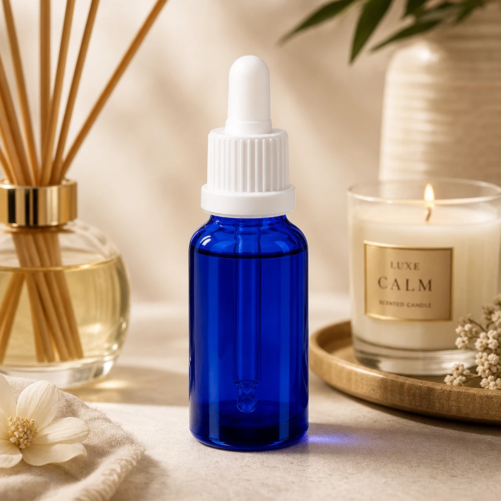 Flacone per pipette da 20 ml bianco OV BlueLine UT18/20 Flacone in vetro da 20 ml della serie BlueLine con tappo per pipetta a prova di perdite per applicazioni sterili