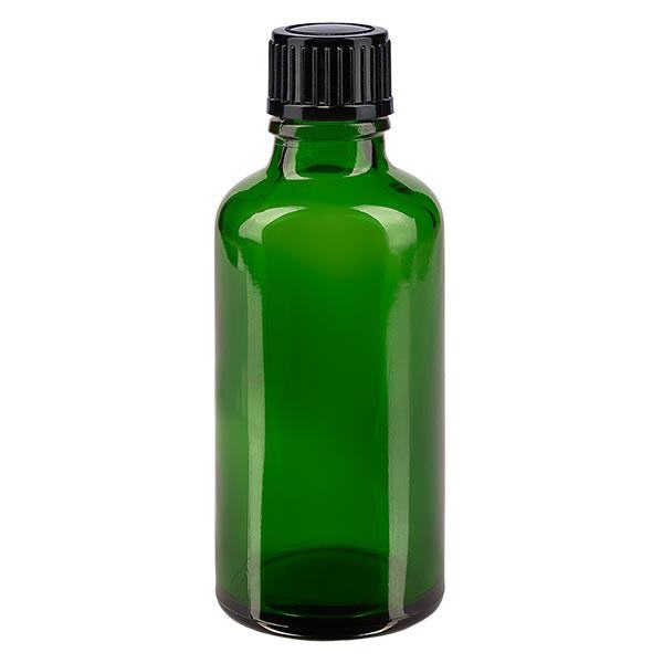 Bottiglia da farmacia verde da 50 ml. SV STD nero/11mm ApoGlas Bottiglia da farmacia verde da 50 ml. SV STD nero/11mm ApoGlas
