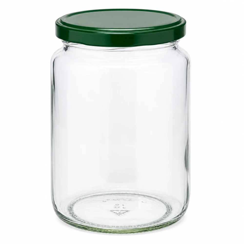 Barattolo rotondo da 795 ml + coperchio BasicSeal verde UNiTWIST Barattolo rotondo da 795 ml con coperchio verde BasicSeal UNiTWIST - barattolo da conserva vuoto in vetro trasparente per la conservazione