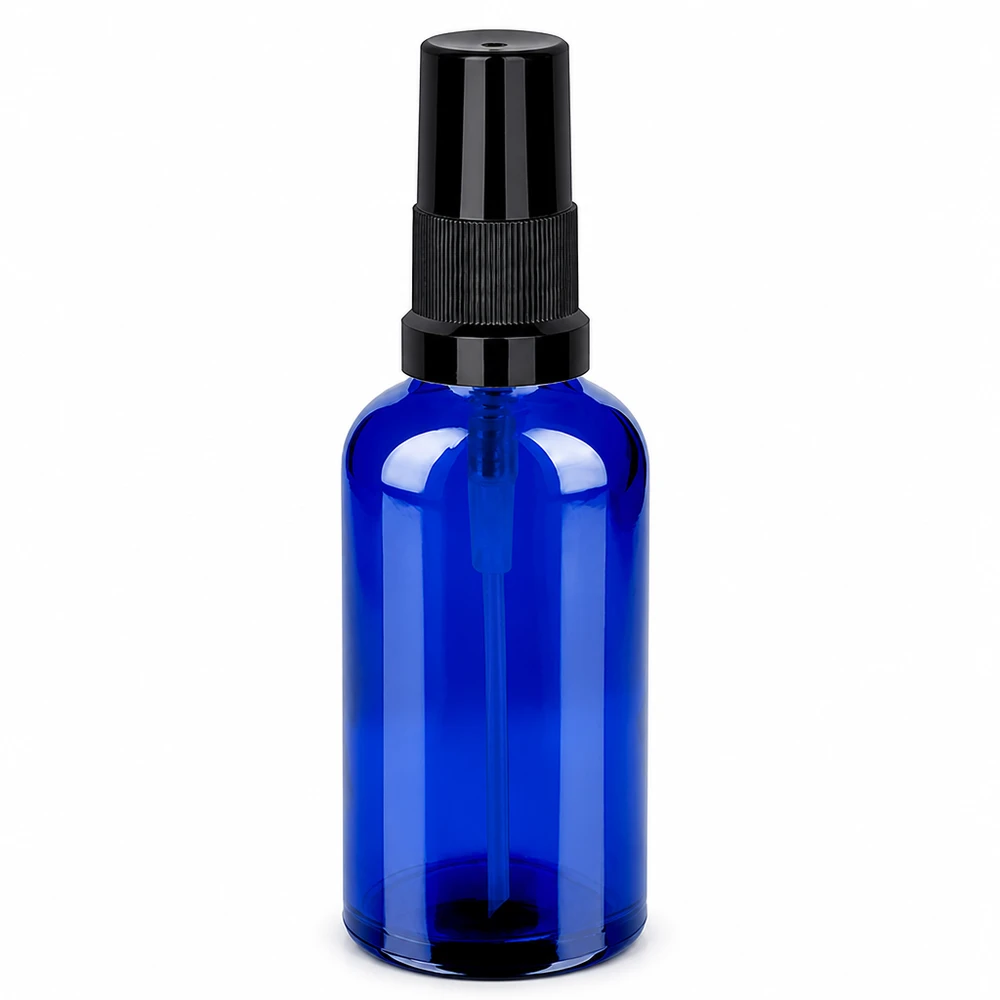 Flacone spray da 50 ml nero STD BlueLine UT18/50 Flacone spray rotondo 50ml blu con attacco ergonomico nero UT18/50