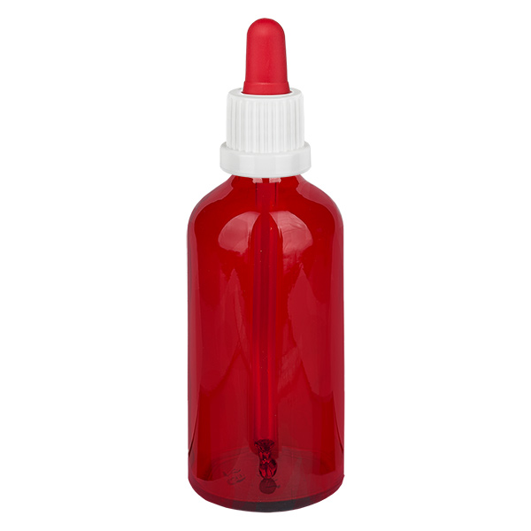 Flacone per pipette da 100 ml bianco/rosso OV RedLine UT18/100