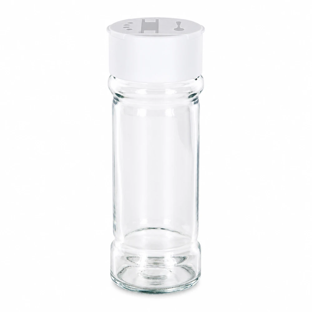 Barattolo per sale/spezie 100ml con doppio agitatore bianco
