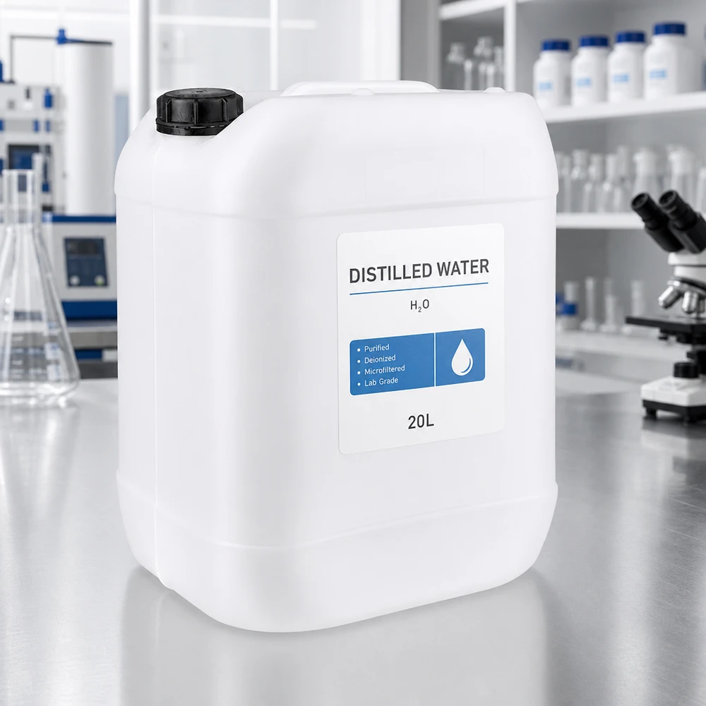 Tanica da laboratorio da 20 litri con tappo originale per acqua distillata H₂O