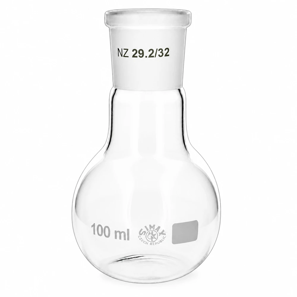 Matraccio da 100 ml con giunto standard smerigliato (29/32) Pallone di reazione con giunto standard rettificato 29/32 - recipiente da laboratorio trasparente per lavori di sintesi