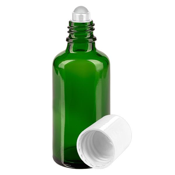 Flacone roll-on verde da 50ml STD bianco ApoGlas
