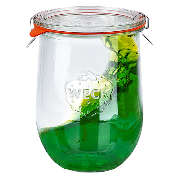 Set di 18 vasi Weck da 1062 ml, tulipani da 1 litro con coperchi in vetro Set di 18 vasi Weck da 1062 ml, tulipani da 1 litro con coperchi in vetro