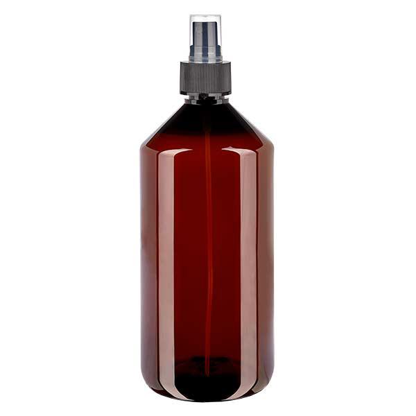 Bottiglia in PET da 1000ml con nebulizzatore nero Bottiglia in PET da 1000ml con nebulizzatore nero
