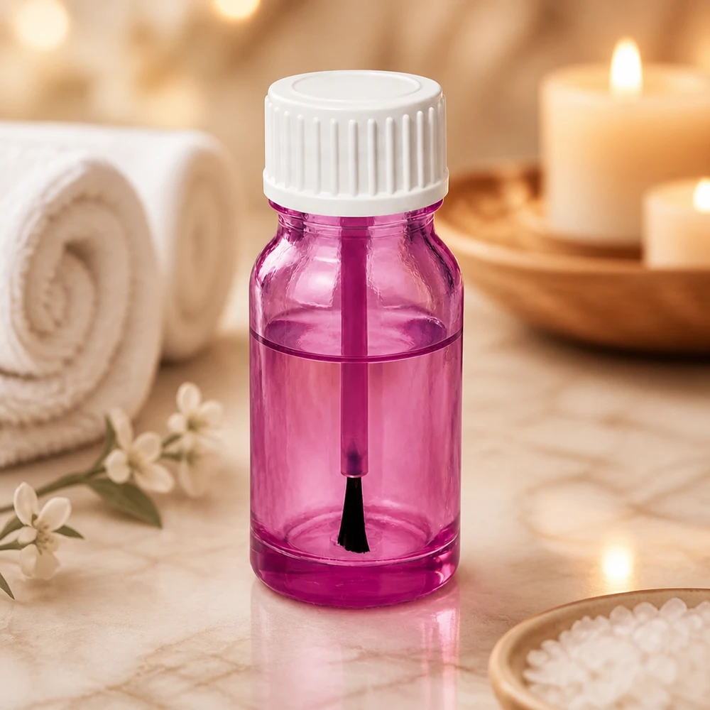 Flacone a pennello da 10ml PurpleLine UT18/10 standard bianco Flacone a pennello da 10 ml bianco STD PurpleLine UT18/10 ideale per smalti e prodotti cosmetici liquidi