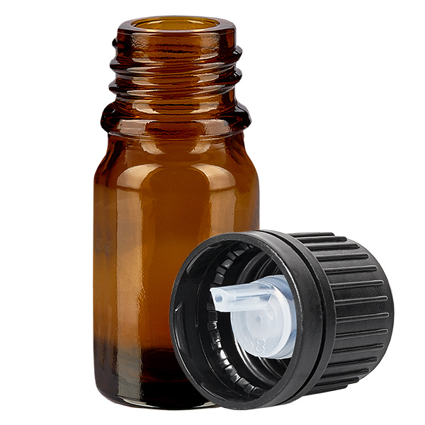 Flacone contagocce da 5 ml 1 mm nero OV BrownLine UT18/5
