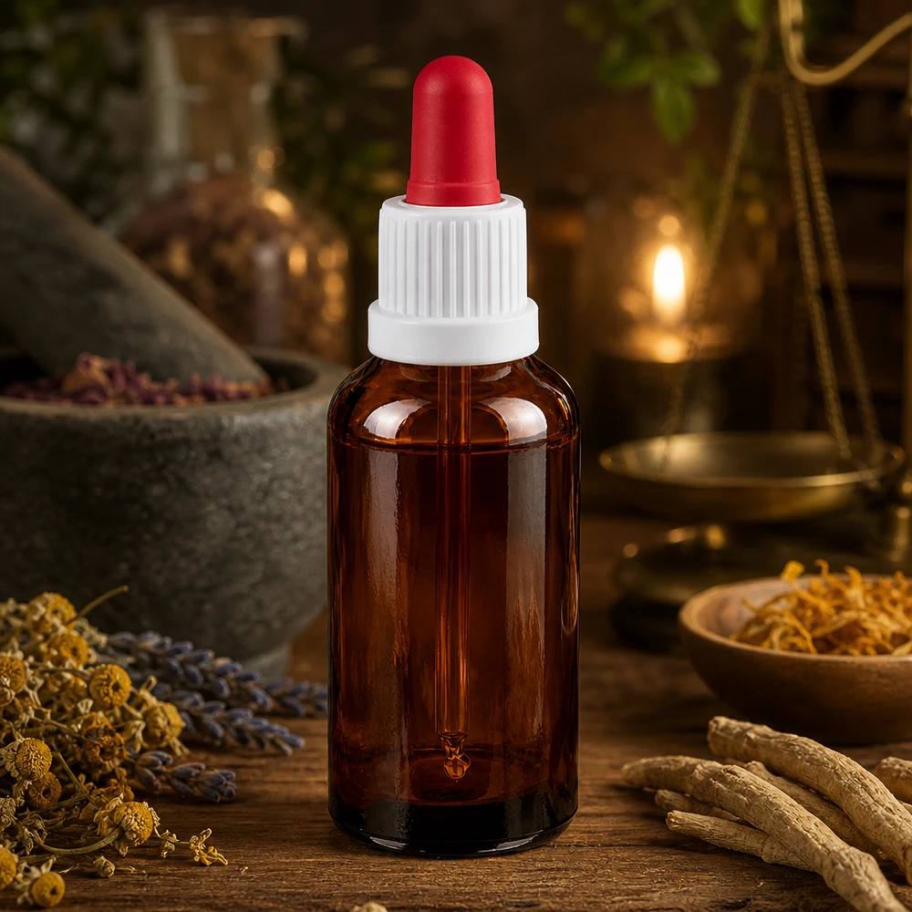 Bottiglia per pipette da 30 ml bianco/rosso OV BrownLine UT18/30 Bottiglia per pipette di qualità da laboratorio da 30 ml in vetro colorato con sistema di chiusura a prova di perdite