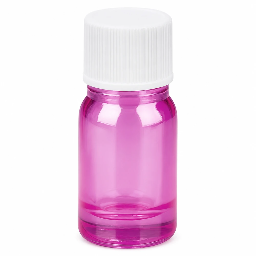 Bottiglia da 5ml con tappo a vite 11mm bianco standard PurpleLine UT18/5 Bottiglia in vetro PurpleLine da 5 ml con elegante design viola per il laboratorio e l'industria cosmetica