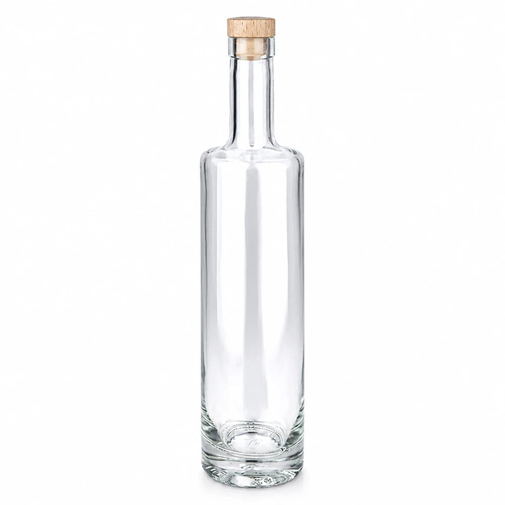 Bottiglia in vetro da 500 ml Lina con tappo in sughero con impugnatura in legno UNiTWIST®