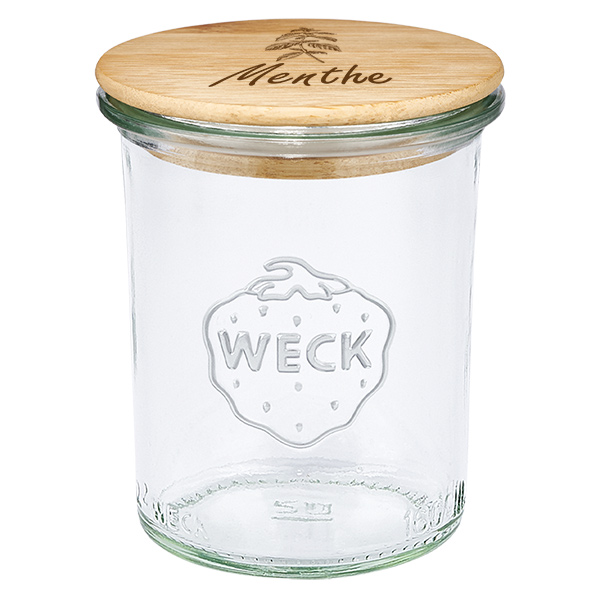Cassetta in legno "Menthe" con verre WECK 160ml