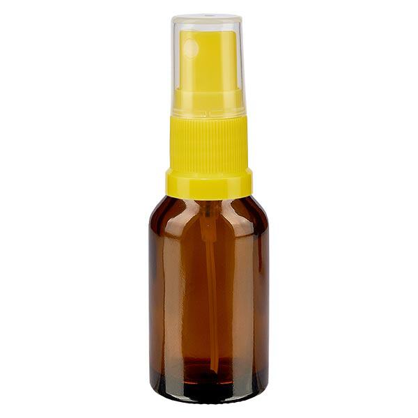 Flacone farmacia marrone 15ml attacco spray giallo