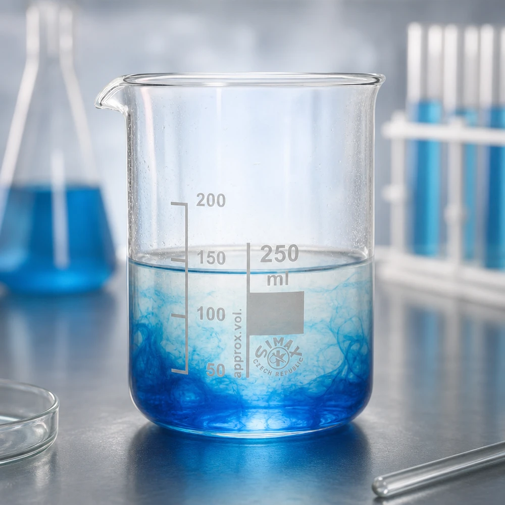 Bicchiere da laboratorio per chimica 250ml in vetro borosilicato termoresistente a basso stampo con pratico beccuccio