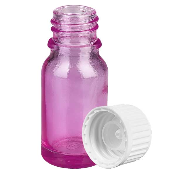 Flacone da 10 ml (globulo). Anello di versamento da 3 mm bianco standard PurpleLine. UT18/10