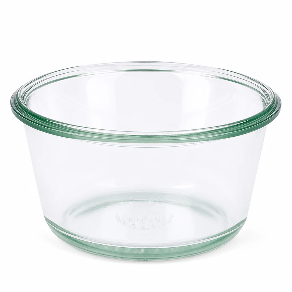 WECK Barattolo Gourmet 290ml RR100 barattolo di vetro rotondo per conserve trasparente vuoto su sfondo bianco