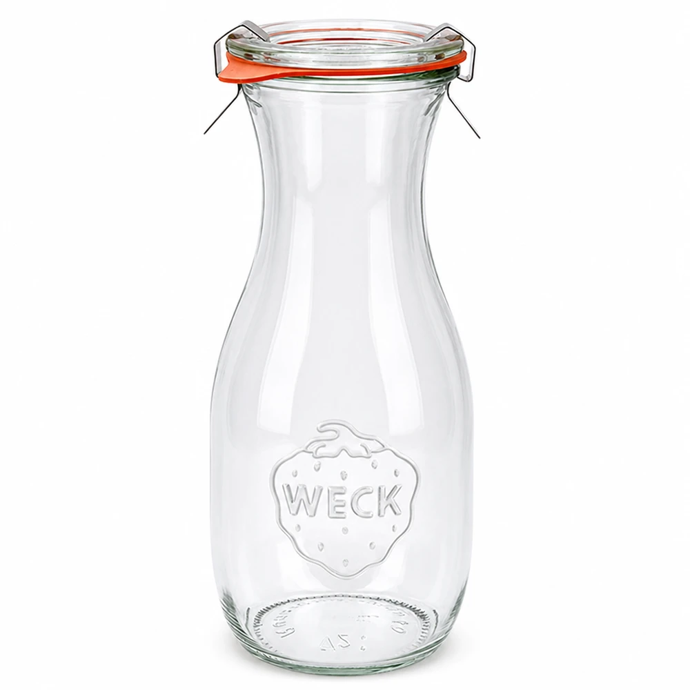 WECK bottiglia per succhi di frutta 530ml con coperchio in vetro e anello in gomma RR60 vaso di conservazione per succhi e bevande