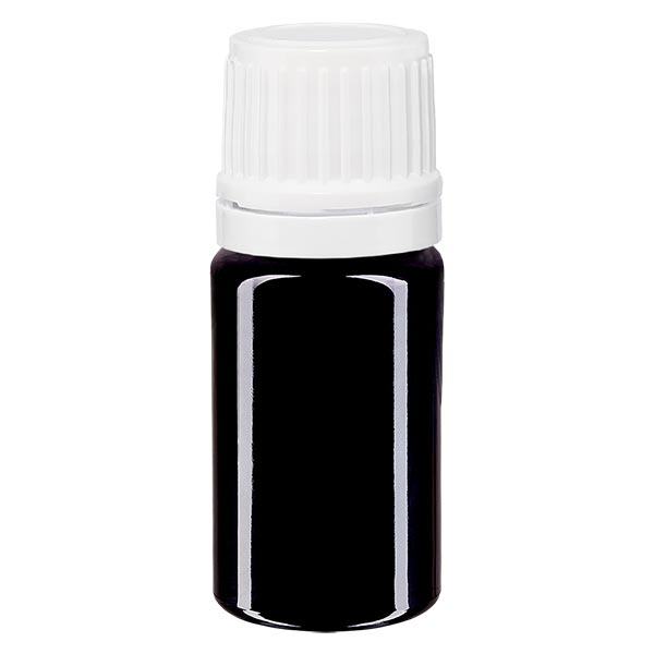 Flacone farmacia viola 5ml tappo a vite bianco OV Flacone farmacia viola 5ml tappo a vite bianco OV