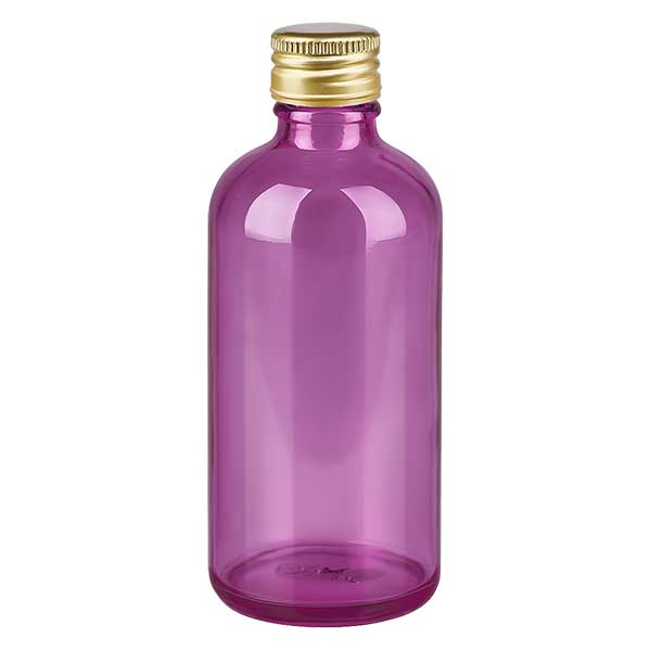 Flacone da 100ml tappo a vite 11mm alluminio oro standard PurpleLine. UT18/100
