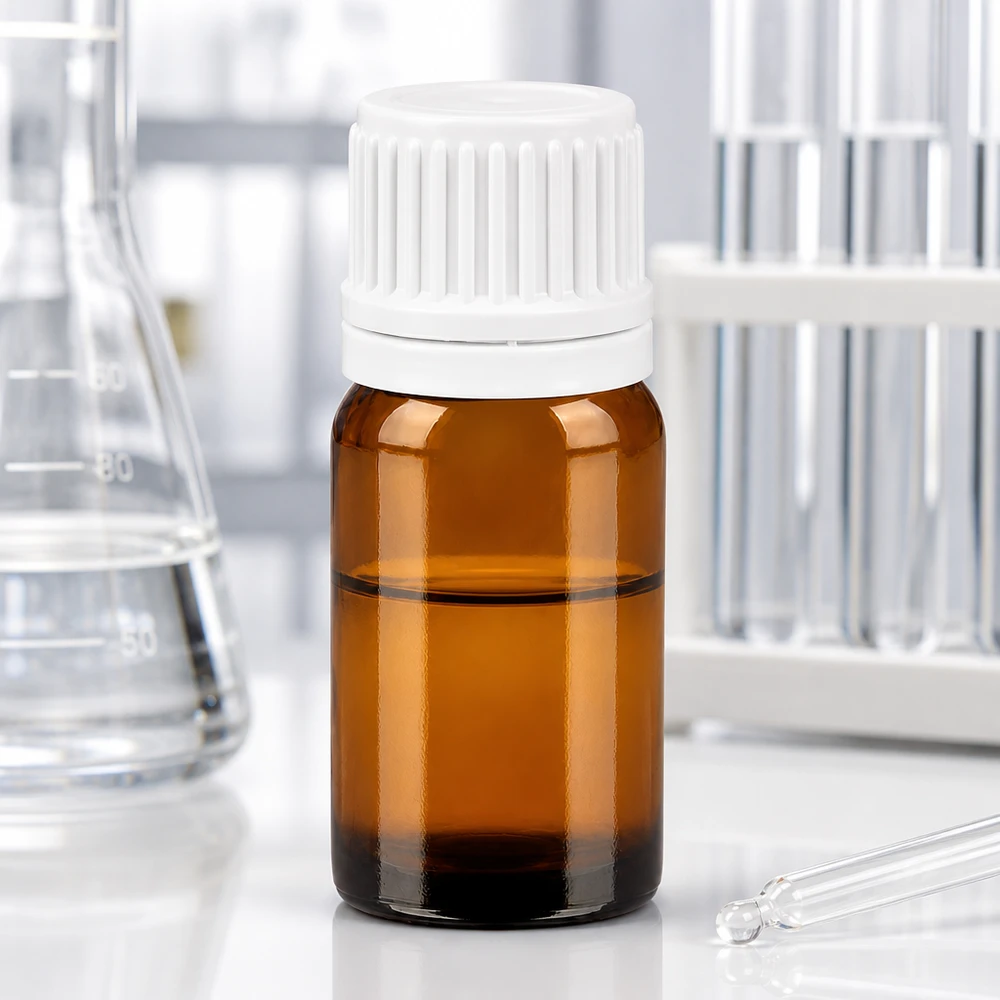 Bottiglia da 5ml 11mm SV bianco OV BrownLine UT18/5 Flacone da laboratorio da 5 ml in vetro ambrato con protezione UV e tappo a vite bianco per farmacia