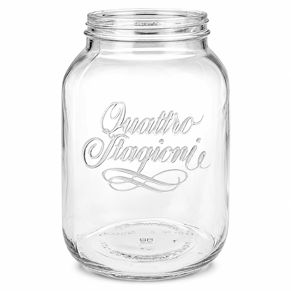 Vaso da 3000ml per uso domestico "Quattro Stagioni 3000ml Quattro Stagioni barattolo per conserve trasparente con tappo a vite per stoccaggio e conservazione