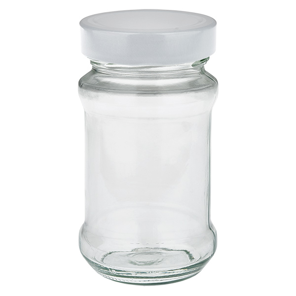 Barattolo rotondo da 390 ml con coperchio BasicSeal bianco UNiTWIST