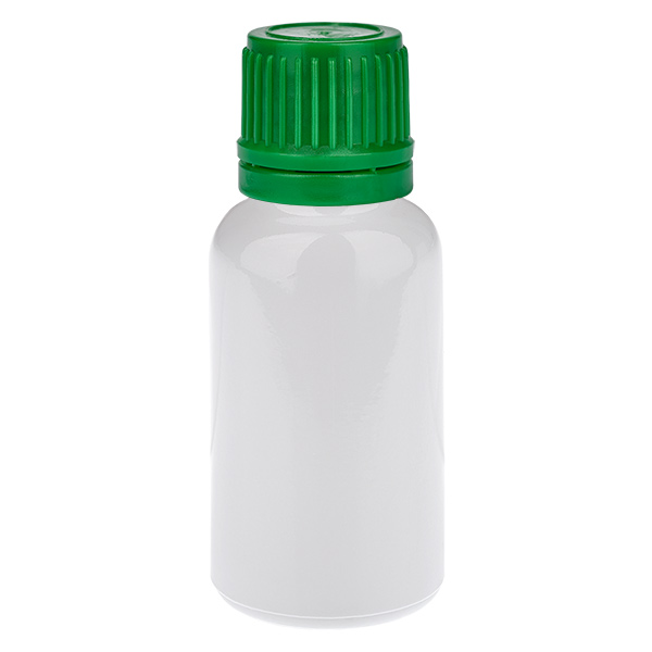 Flacone da 20 ml con tappo a vite verde di sicurezza WhiteLine UT18/20 Flacone da 20 ml con tappo a vite verde di sicurezza WhiteLine UT18/20