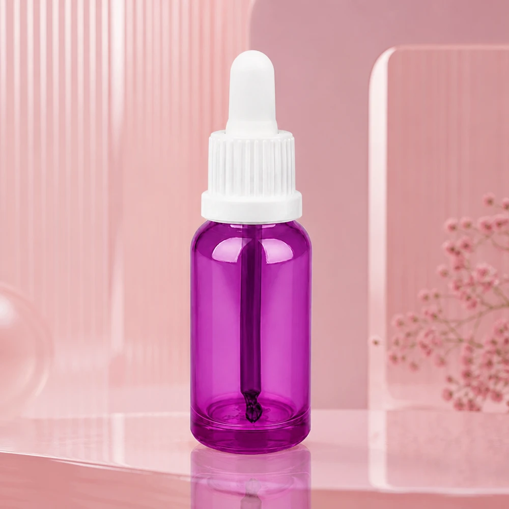 Flacone per pipette da 20 ml bianco Originality con tappo a vite PurpleLine UT18/20 Flacone in vetro da 20 ml con attacco per pipetta in viola per un dosaggio preciso