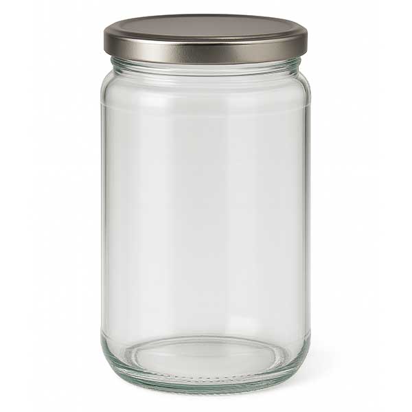 Barattolo rotondo da 305 ml con coperchio BasicSeal argento UNiTWIST.