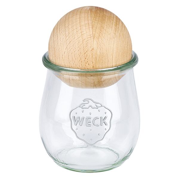 Vaso per tulipani da 220 ml WECK RR60 con sfera in legno di faggio