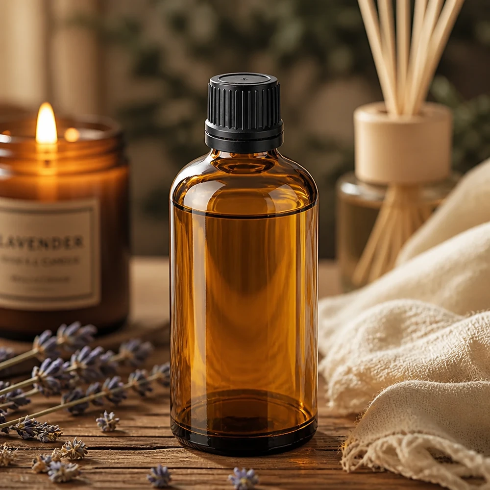 Contagocce da 100 ml fl. 1mm nero OV BrownLine UT18/100 Elegante flacone contagocce da 100 ml nei toni caldi del marrone, perfetto per applicazioni wellness e spa