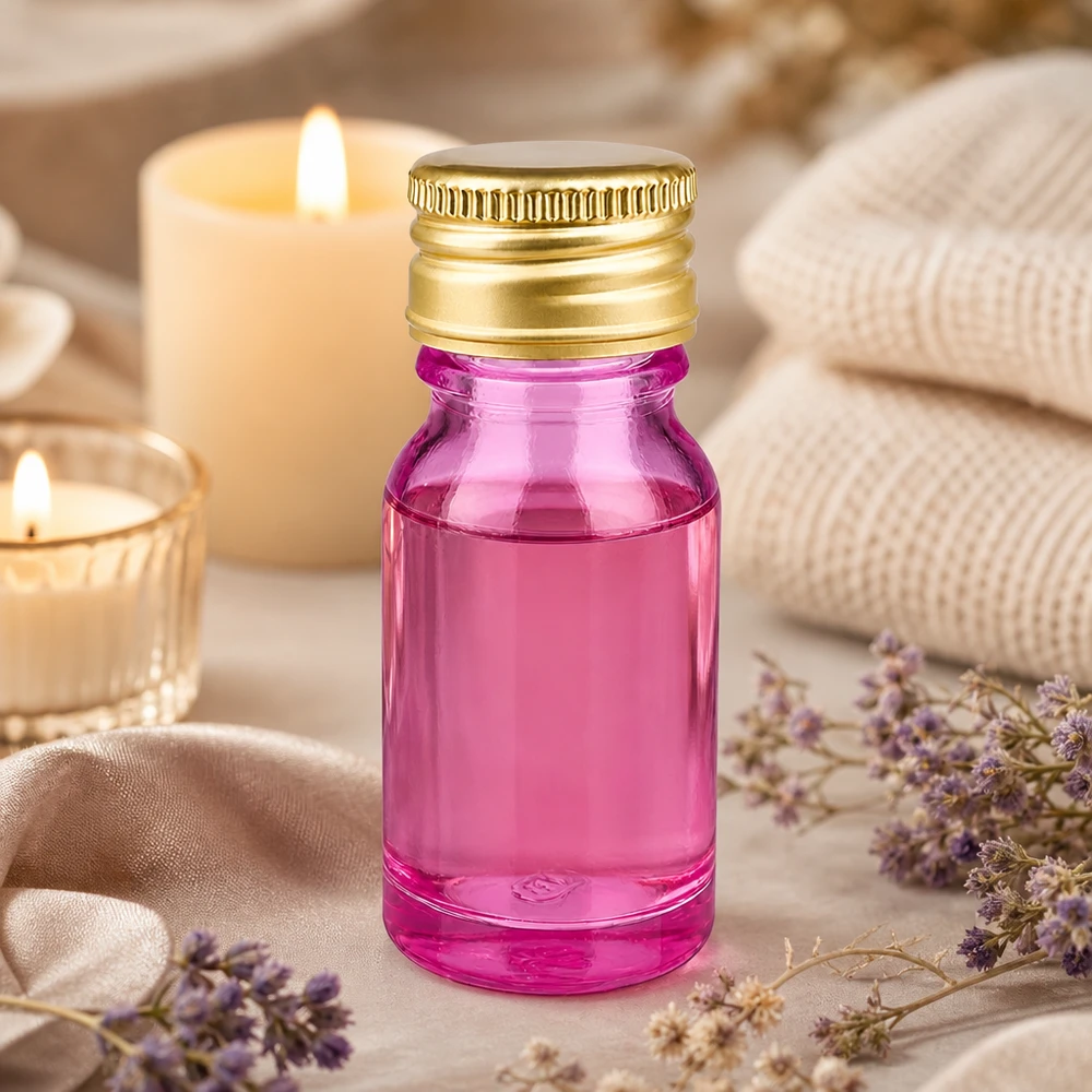 Flacone da 10ml tappo a vite 11mm alluminio oro standard PurpleLine. UT18/10 Flacone da 10 ml in vetro viola con protezione UV e tappo a vite dorato per sostanze sensibili alla luce