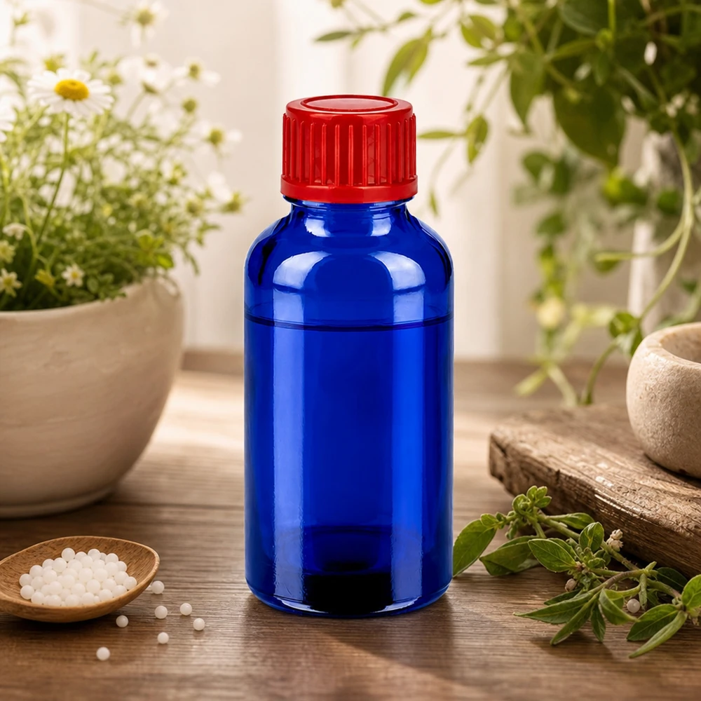 Flacone da 30ml 11mm SV rosso STD BlueLine UT18/30 Flacone in vetro riutilizzabile da 30 ml con design ergonomico per la produzione di cosmetici naturali