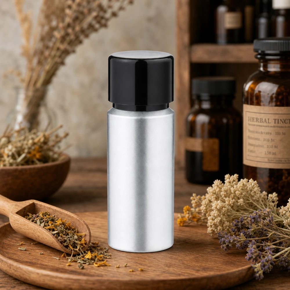 Robusto flacone in metallo da 20 ml con tappo a vite - Protezione UV per le sostanze sensibili alla luce